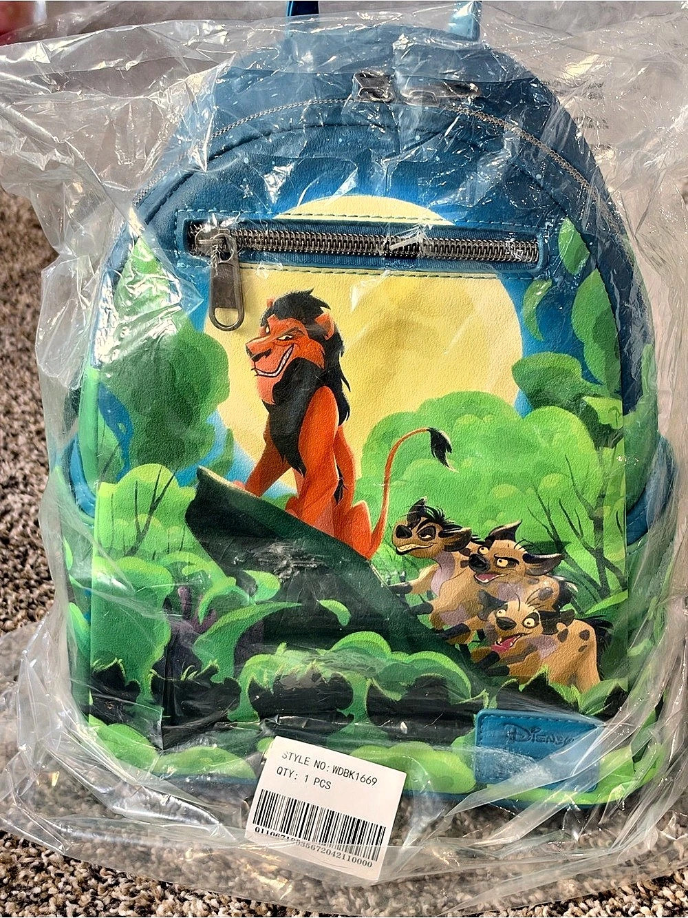 Loungefly Disney The Lion King Scar & Hyenas Mini Backpack Blue & Green